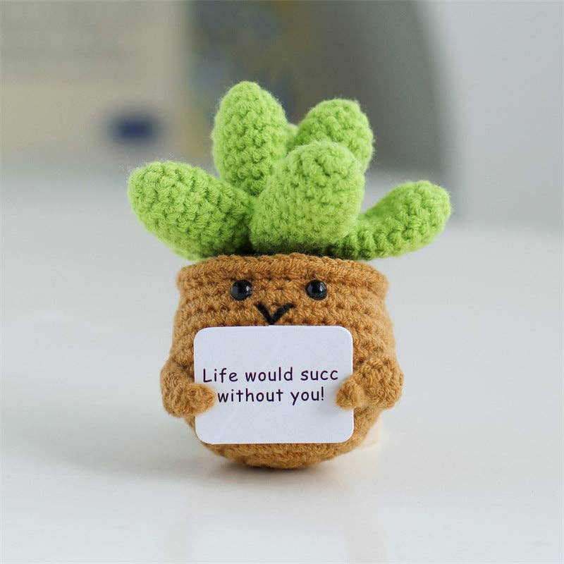 Handmade Knitted Potted Plants Cotton Desk Decor