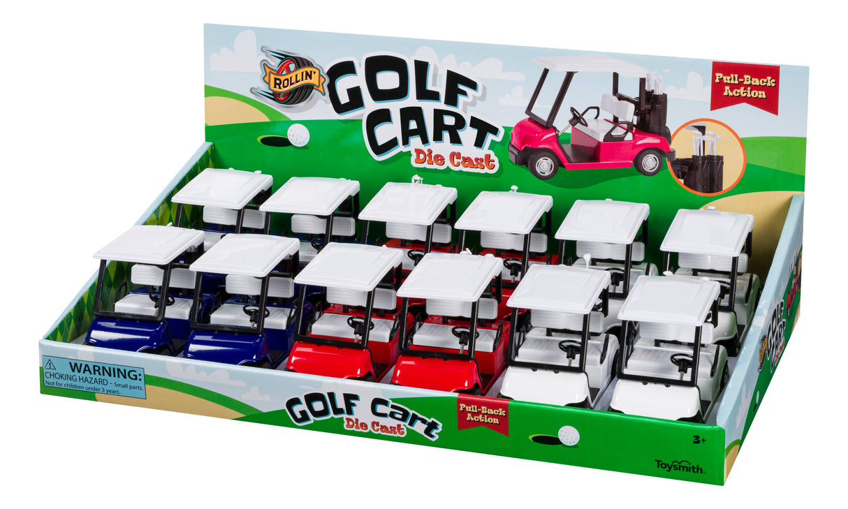 Rollin' Pull-Back Golf Cart-Toy Car, Die Cast