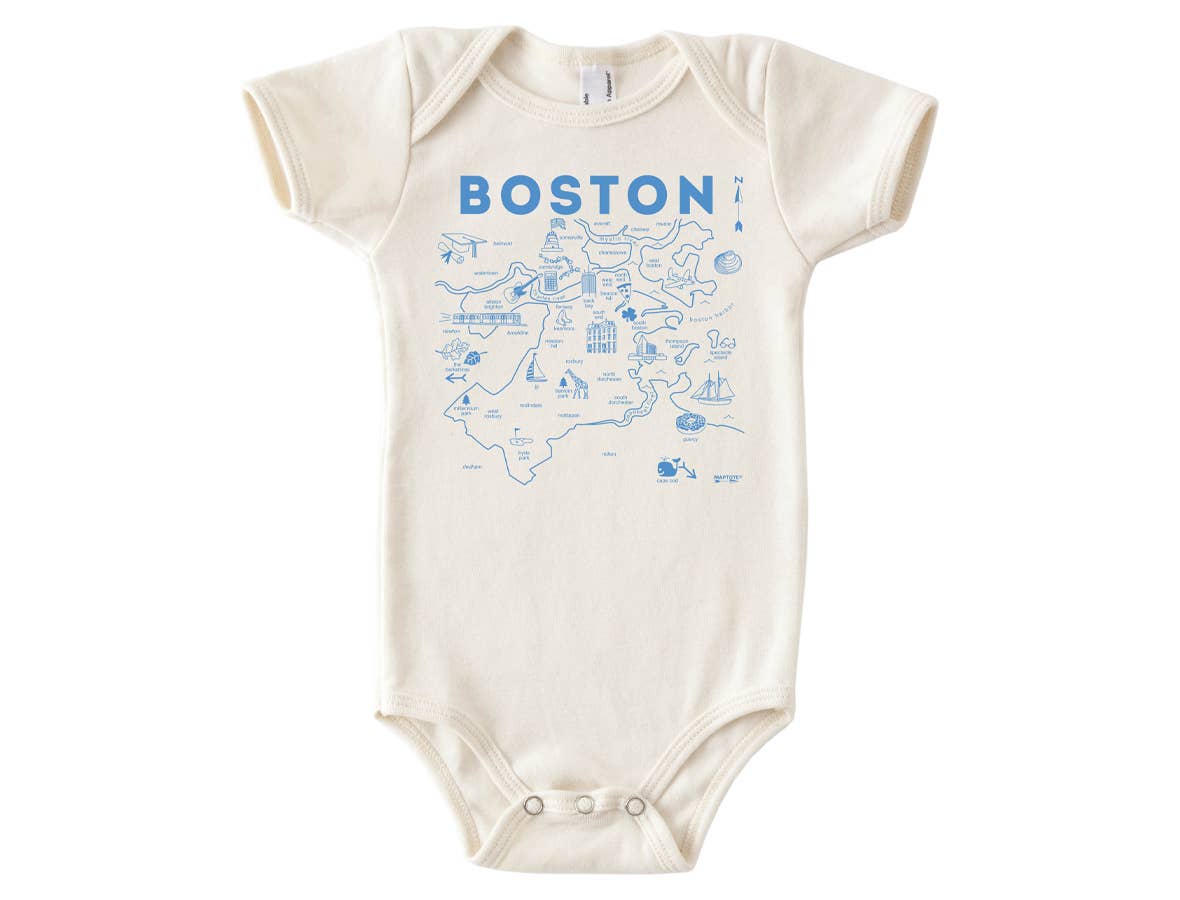 Boston Baby One-Piece – City Map, Organic Cotton, USA Made