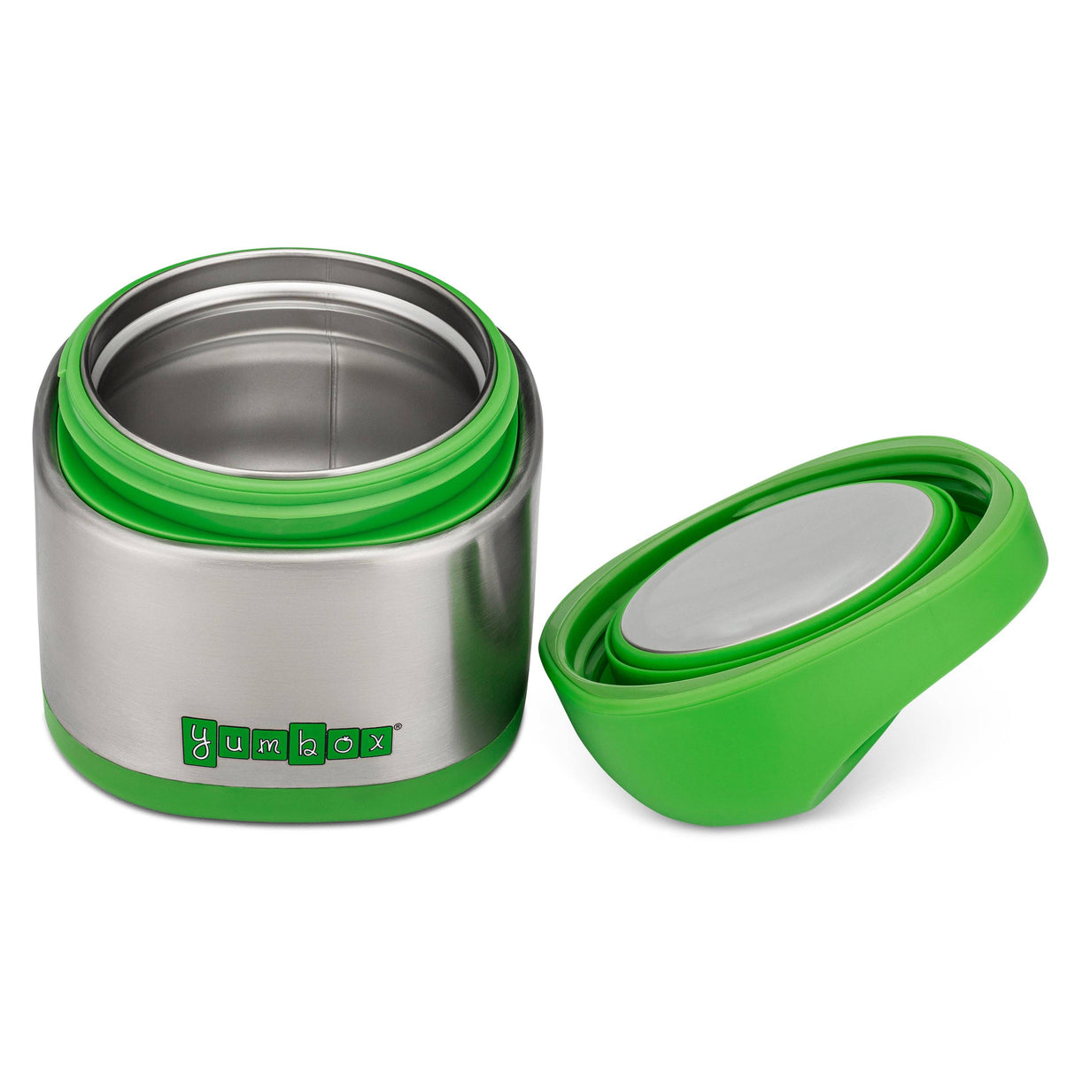 Yumbox Cubi Thermal Food Jar for Kids - Easy Carry and Open Lid 10 oz - Apple Green