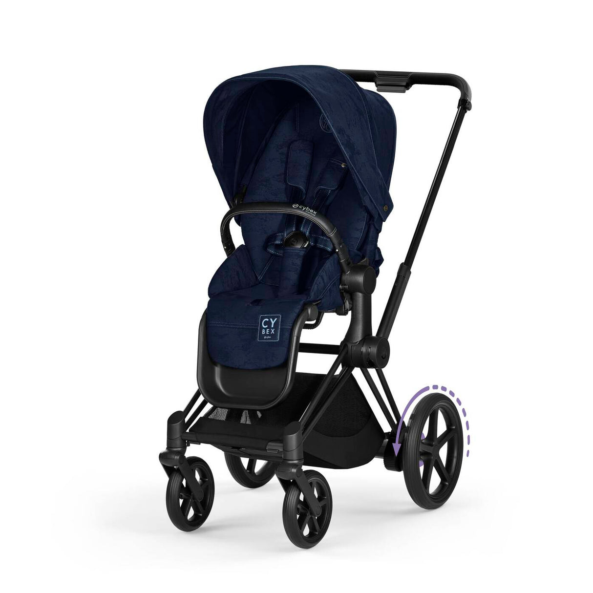 E-Priam Stroller Rebellious Luxury Denim Blue (Frame + Seat Pack)