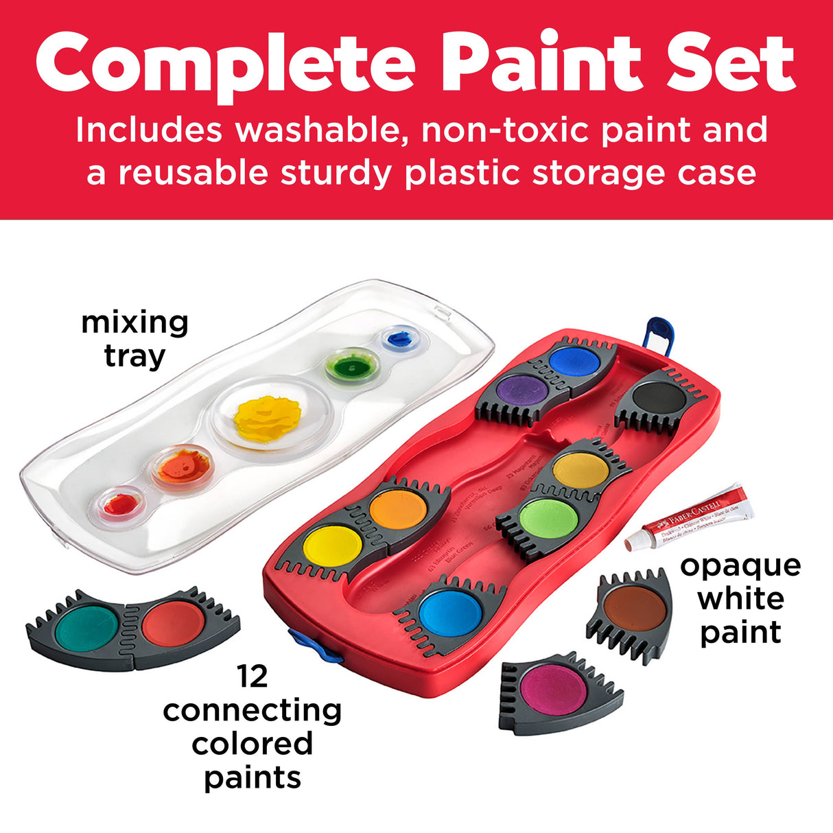 Connector Watercolor Paints for Kids 12 Super Bright Colors
