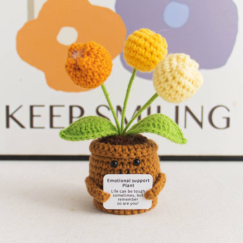 Handmade Knitted Potted Plants Cotton Desk Decor