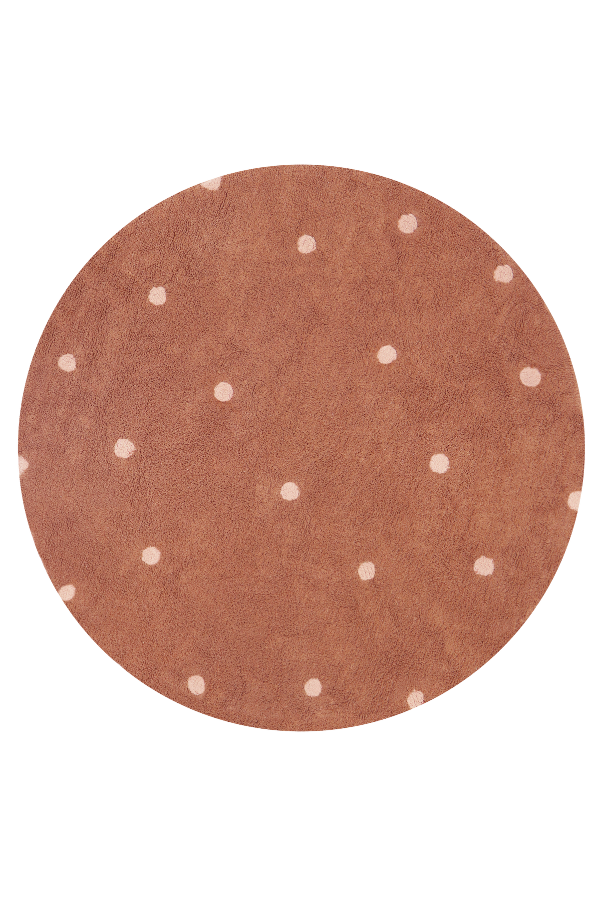 Washable rug Round Dot Chestnut