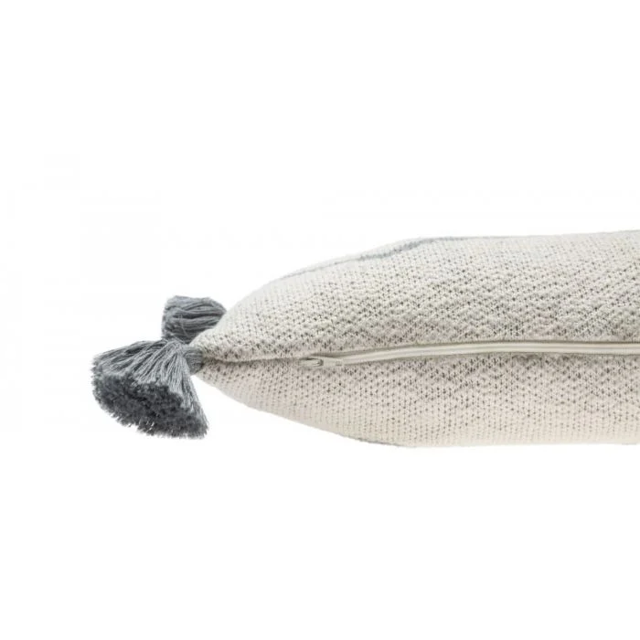 Knitted Cushion Little Oasis Nat - Grey