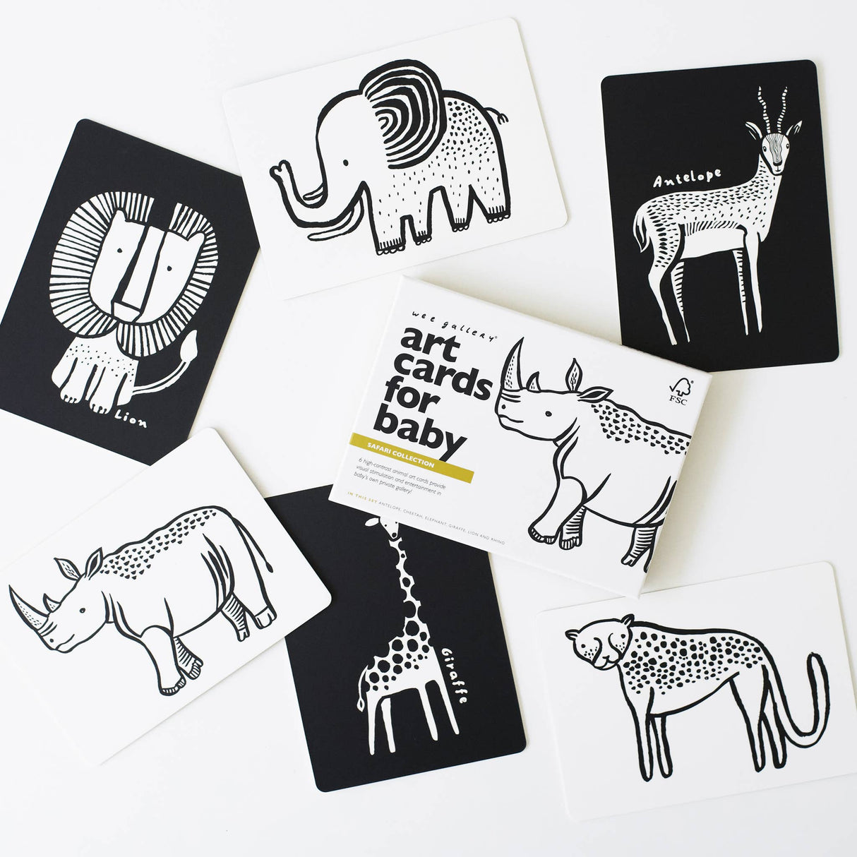 Art Cards for Baby - Safari Animals - Infant Flash Cards
