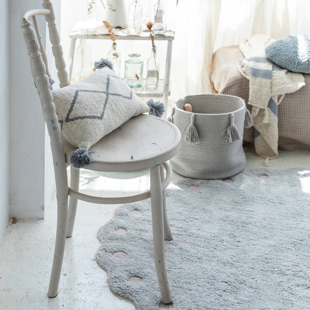 Knitted Cushion Little Oasis Nat - Grey