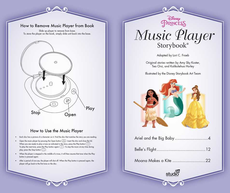 Disney Princess Music Player Storybook by Editors of Studio Fun International