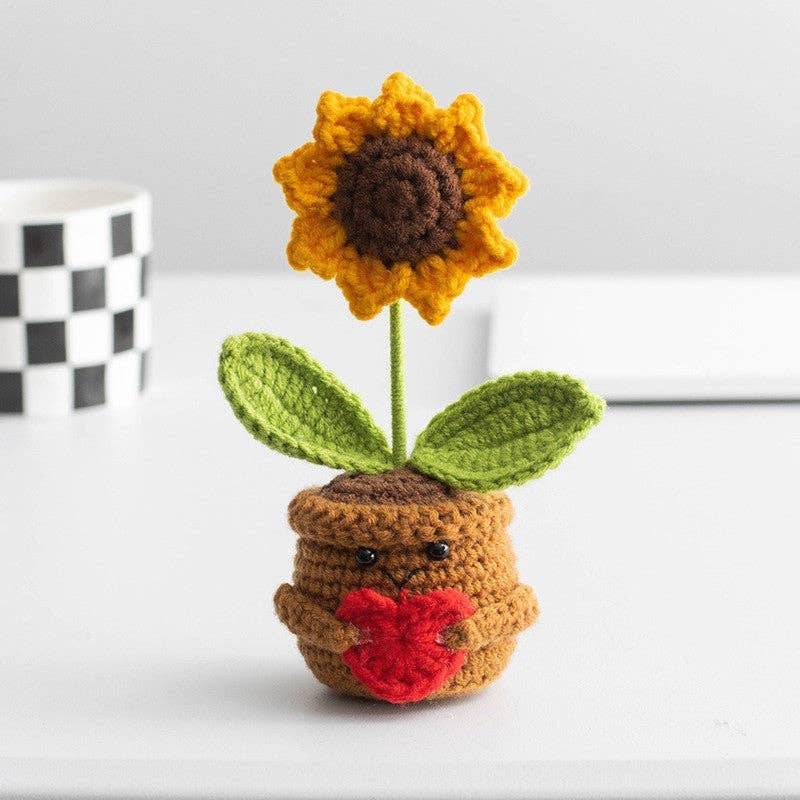 Handmade Knitted Potted Plants Cotton Desk Decor