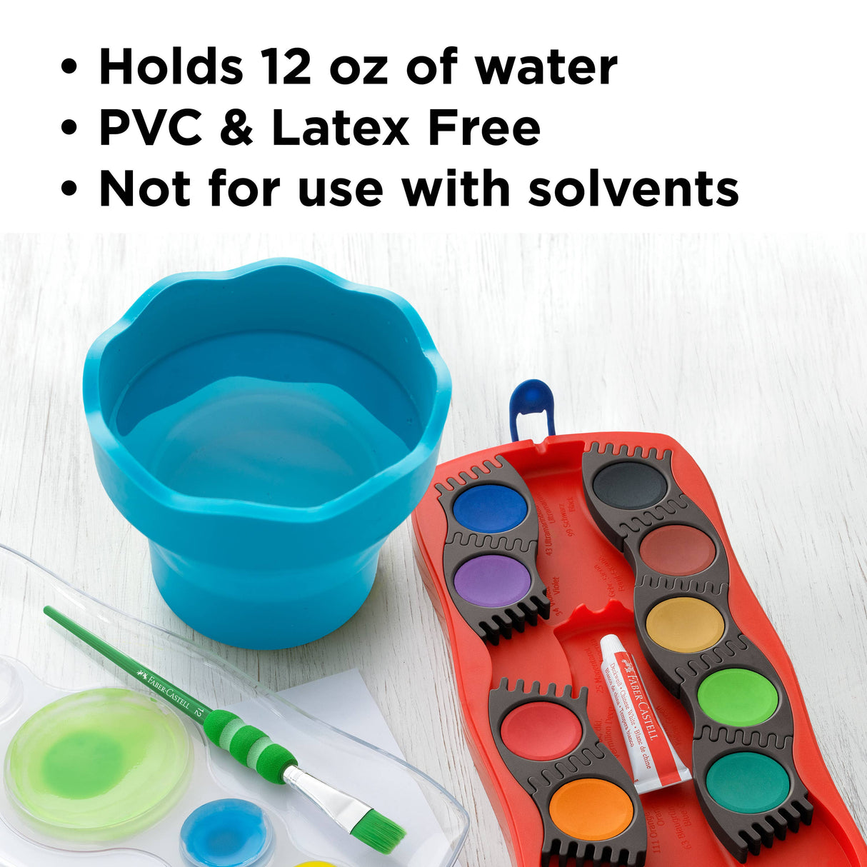 Clic & Go Collapsable Water Cup for Painting, Turquoise