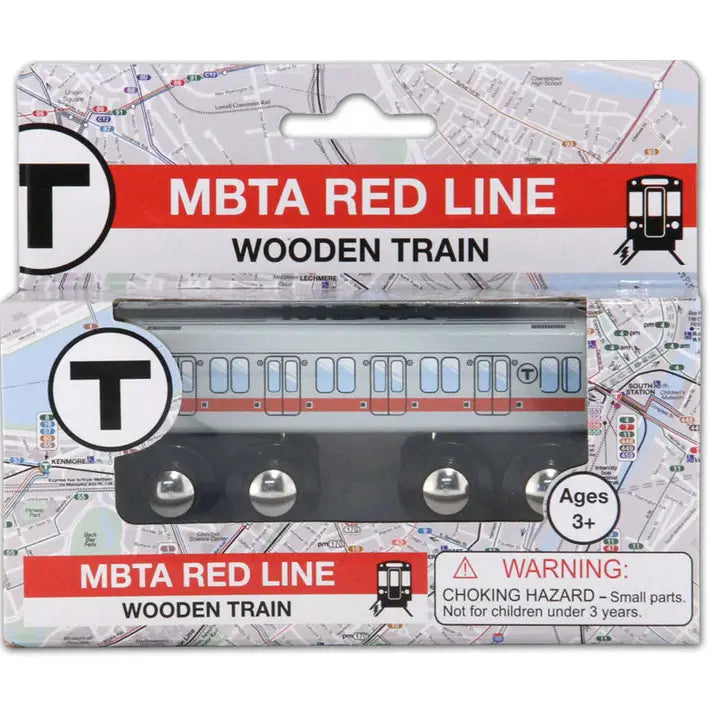 Boston Mbta Red Line Wooden Toy Train