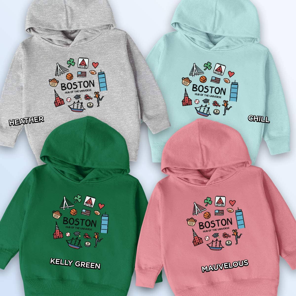 Boston Doodles Icons Massachusetts Toddler Unisex Hoodie