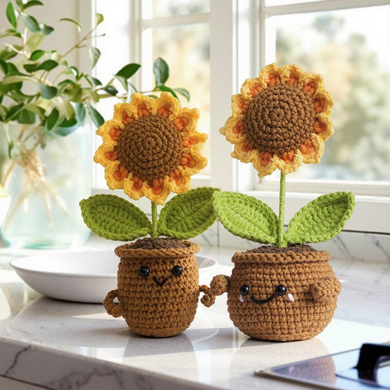Handmade Knitted Potted Plants Cotton Desk Decor