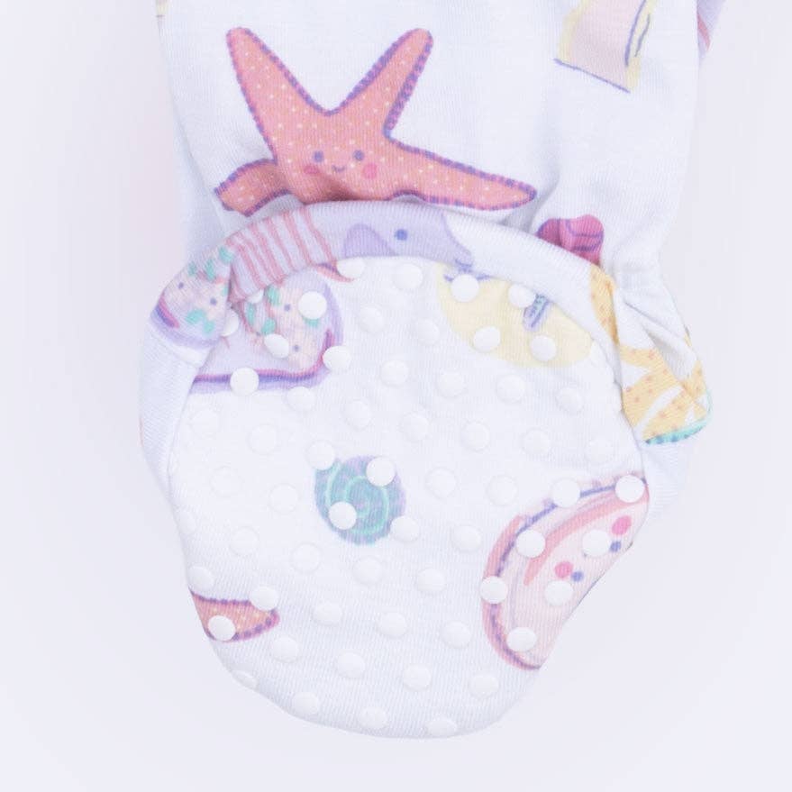 Beach Days - 2 Way Ruffle Back Zipper Footie