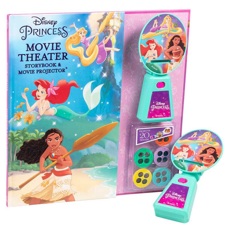 Disney Princess: Moana, Rapunzel, and Ariel Movie Theater Storybook & Movie Projector by