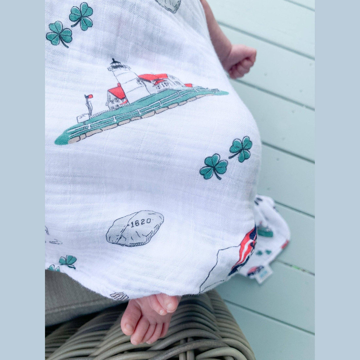 Massachusetts Baby Muslin Swaddle Receiving Blanket Extra Large 47 x 47