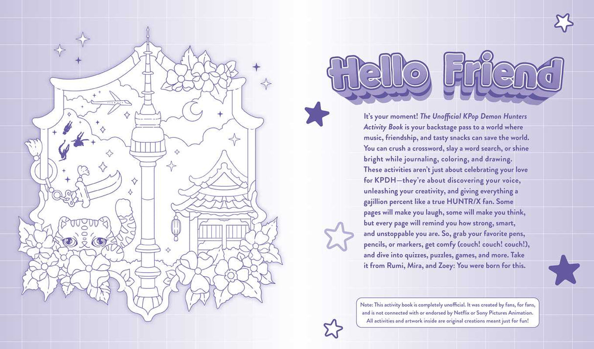 Unofficial KPop Demon Hunters Activity Book by Lila Violet
