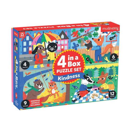 Mudpuppy Kindness 4-in-a-Box Puzzle