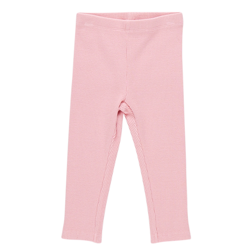 Pink Chicken Girls Organic Rib Leggings in Apricot