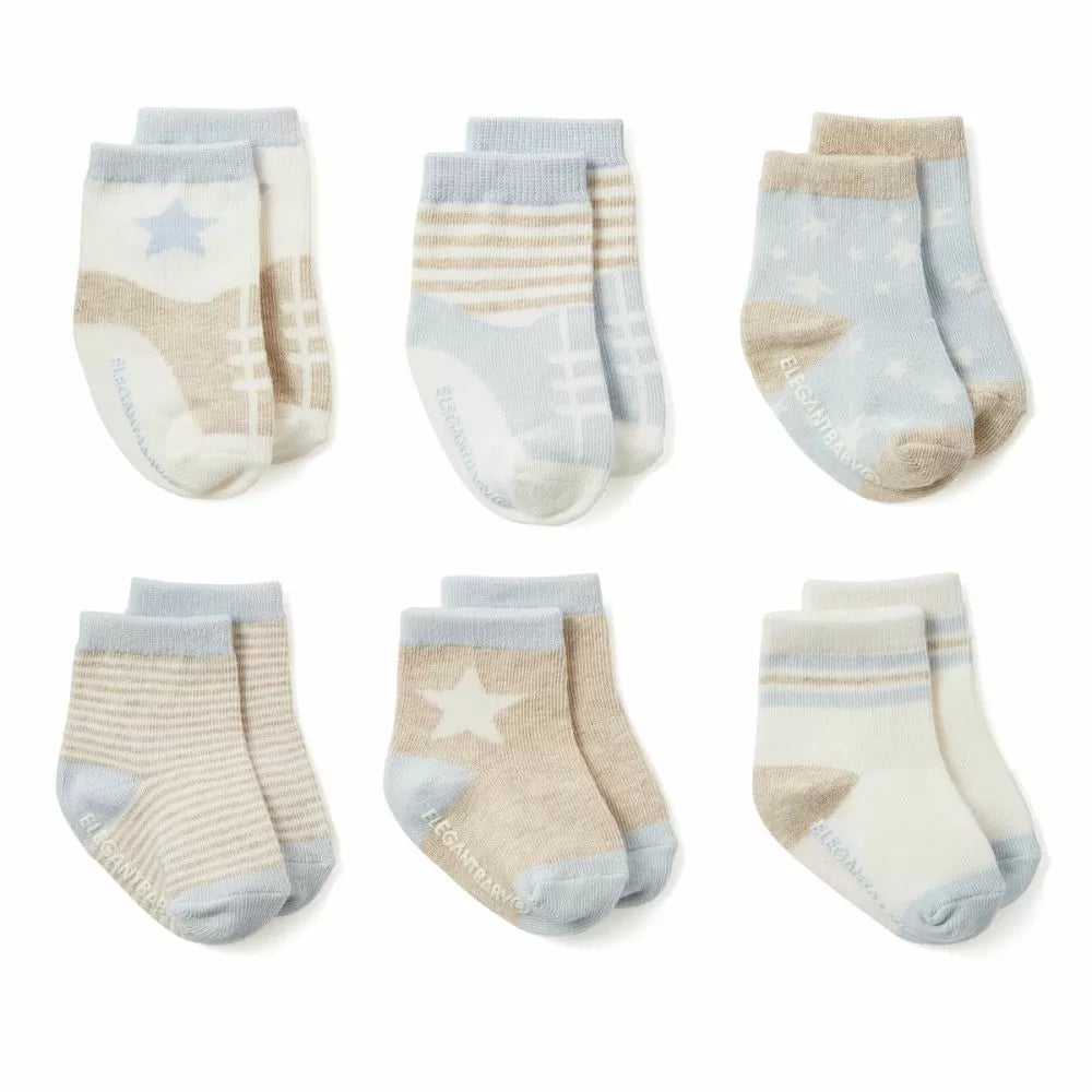 Elegant Baby 6pk Socks 0-12 months