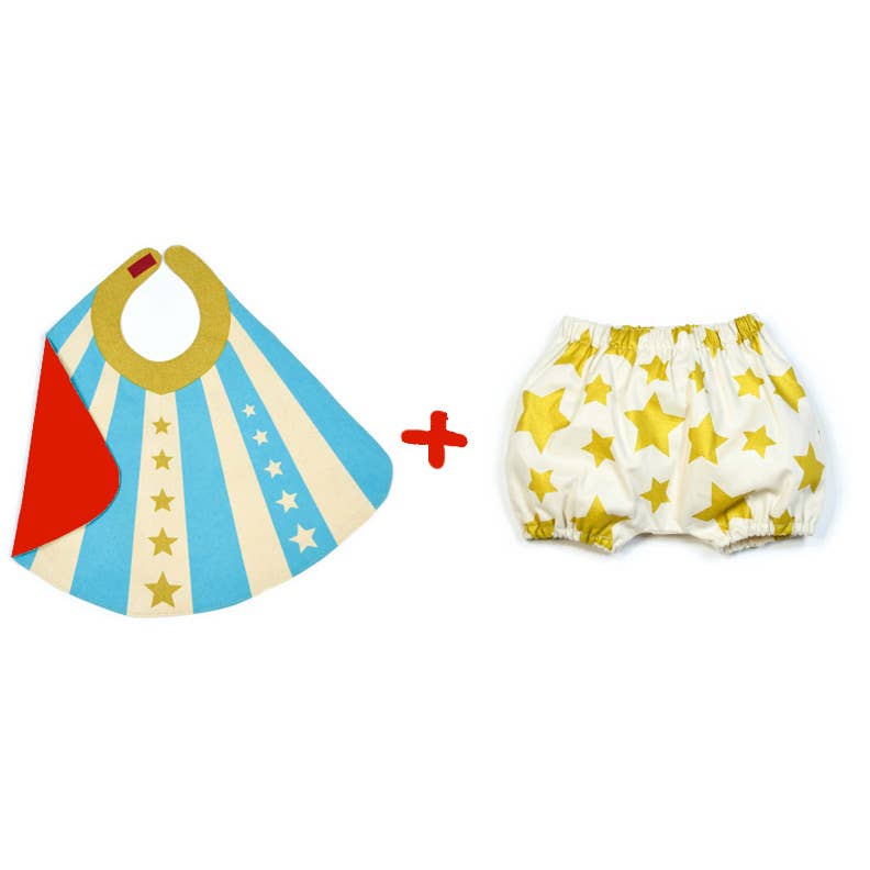 Blue Baby Hero Cape and Bloomer - Tadpole