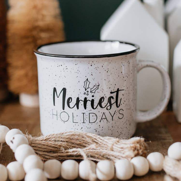 15oz Merriest Holidays white campfire mug - Tadpole