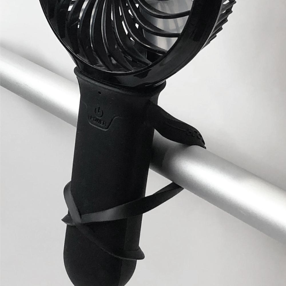 3 speed rechargeable Turbo fan - Black/Black - Tadpole
