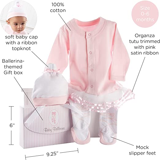Baby Ballerina Two-Piece Layette Set in "Studio" Gift Box