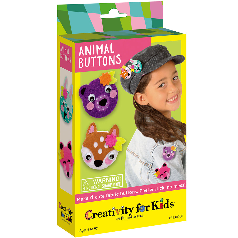 Creativity For Kids Mini Kit Animal Buttons - Tadpole