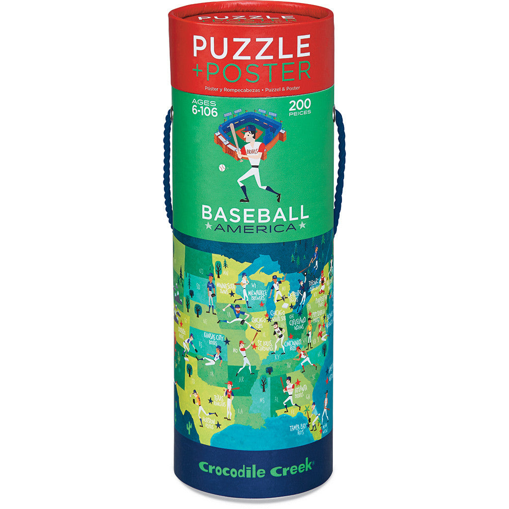 Crocodile Creek Puzzle & Poster Baseball - Tadpole