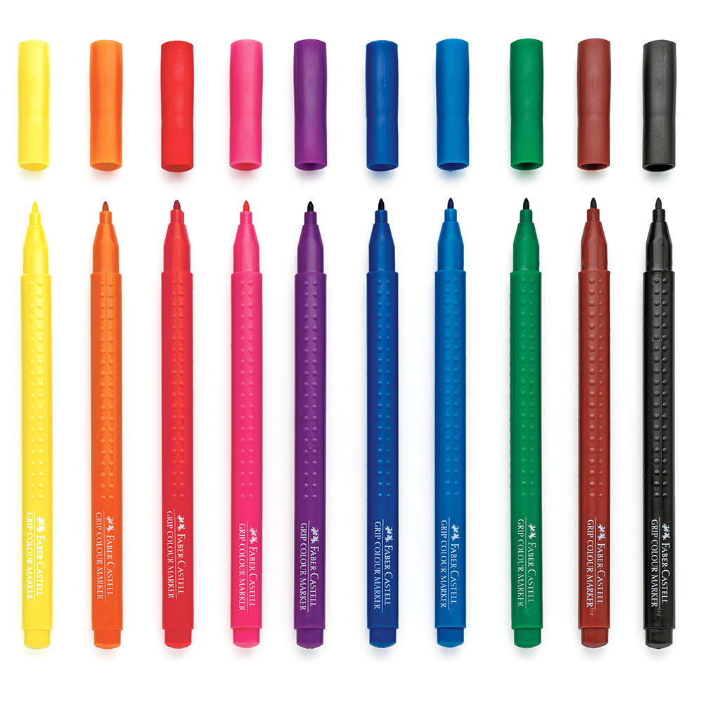 Faber Castell Grip Color Markers Set of 10 (DISC) - Tadpole
