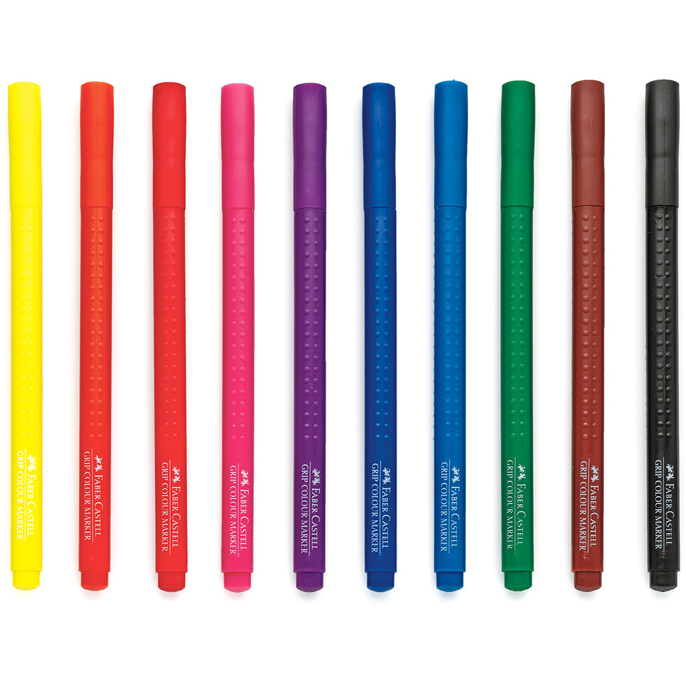 Faber Castell Grip Color Markers Set of 10 (DISC) - Tadpole