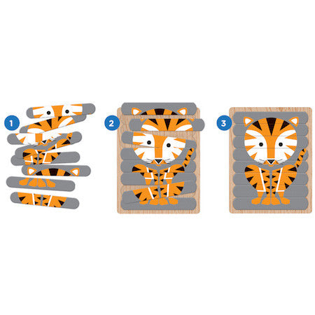 Mudpuppy Puzzle Sticks Geometric Animals - Tadpole