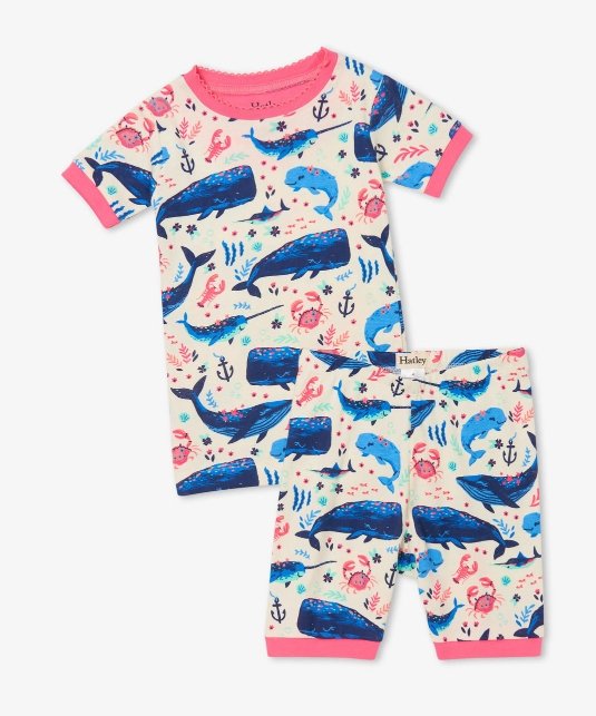 Aquatic Friends Organic Cotton Short Pajama Set - Tadpole