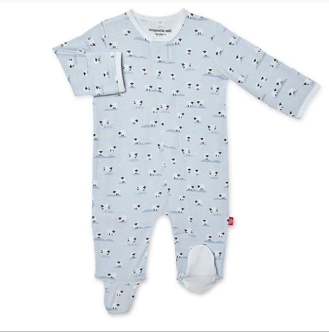 Baa Baa Baby Modal Magnetic Footie - Tadpole