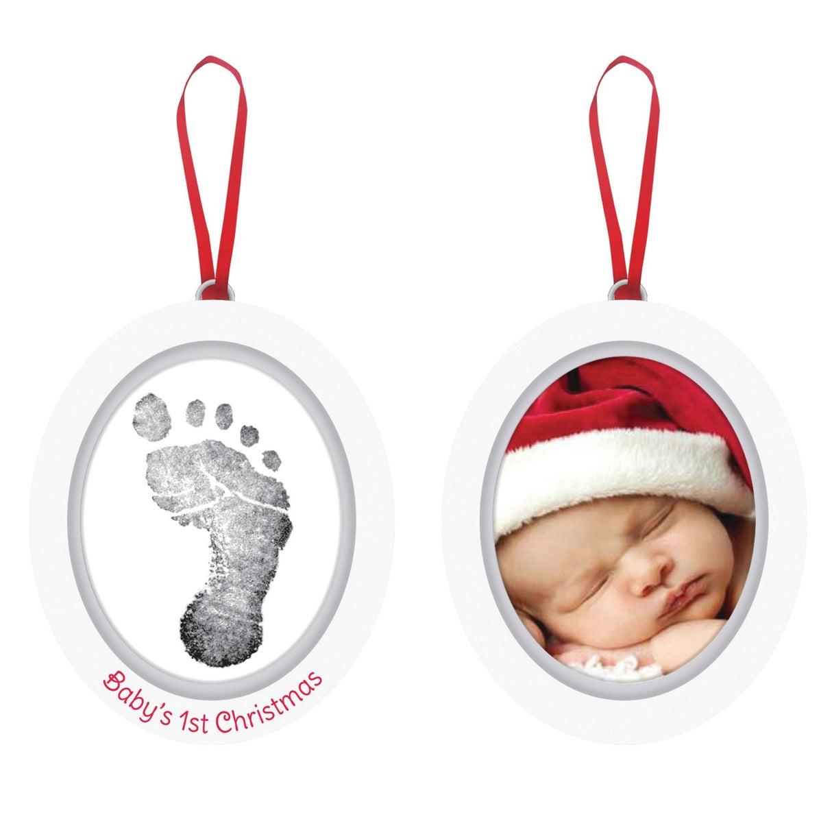 Babyprints Double-Sided Photo Ornament with Clean Touch Ink - Tadpole