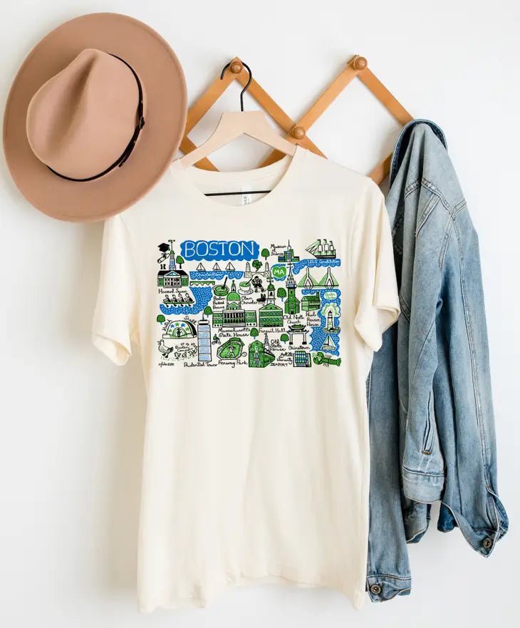 Boston Boutique Map Art Youth & Adult Tee - Tadpole