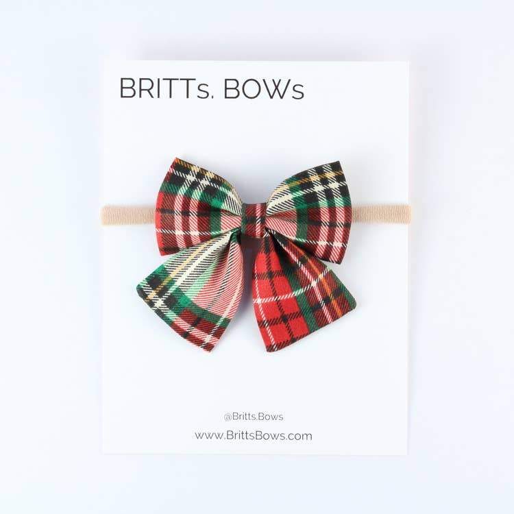 BRITTs. BOWs Christmas Holiday Sailor Baby Holiday Plaid Clip - Tadpole