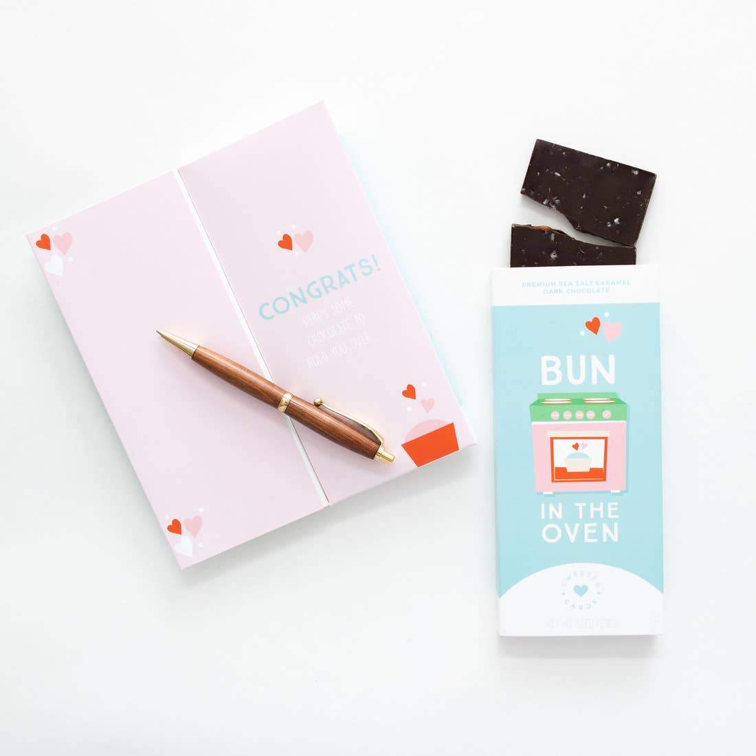 Bun in the Oven Card with Chocolate Bar - Tadpole