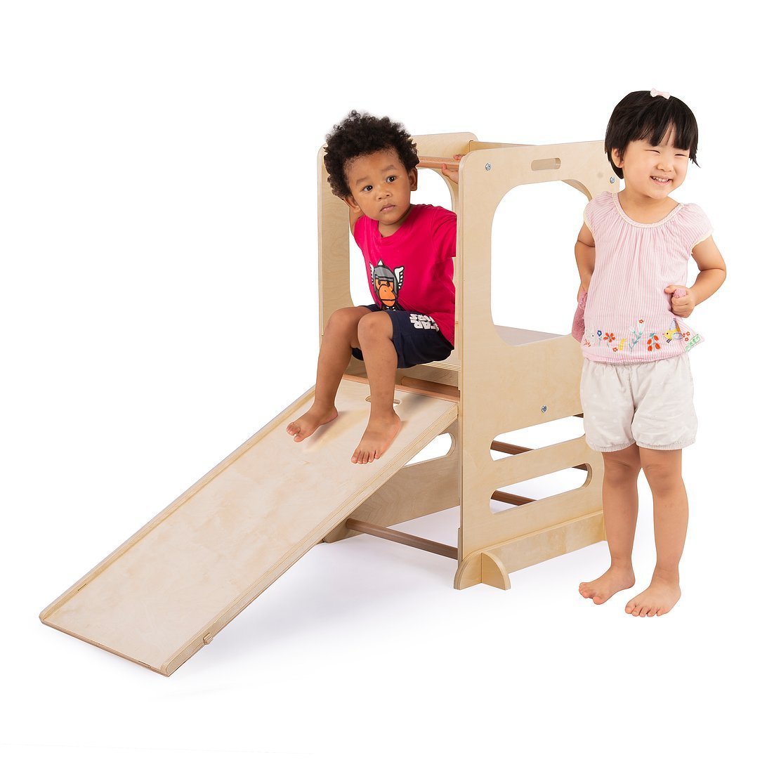Cassaro Kids Convertible Play Tower with Slide and Chalkboard - Tadpole