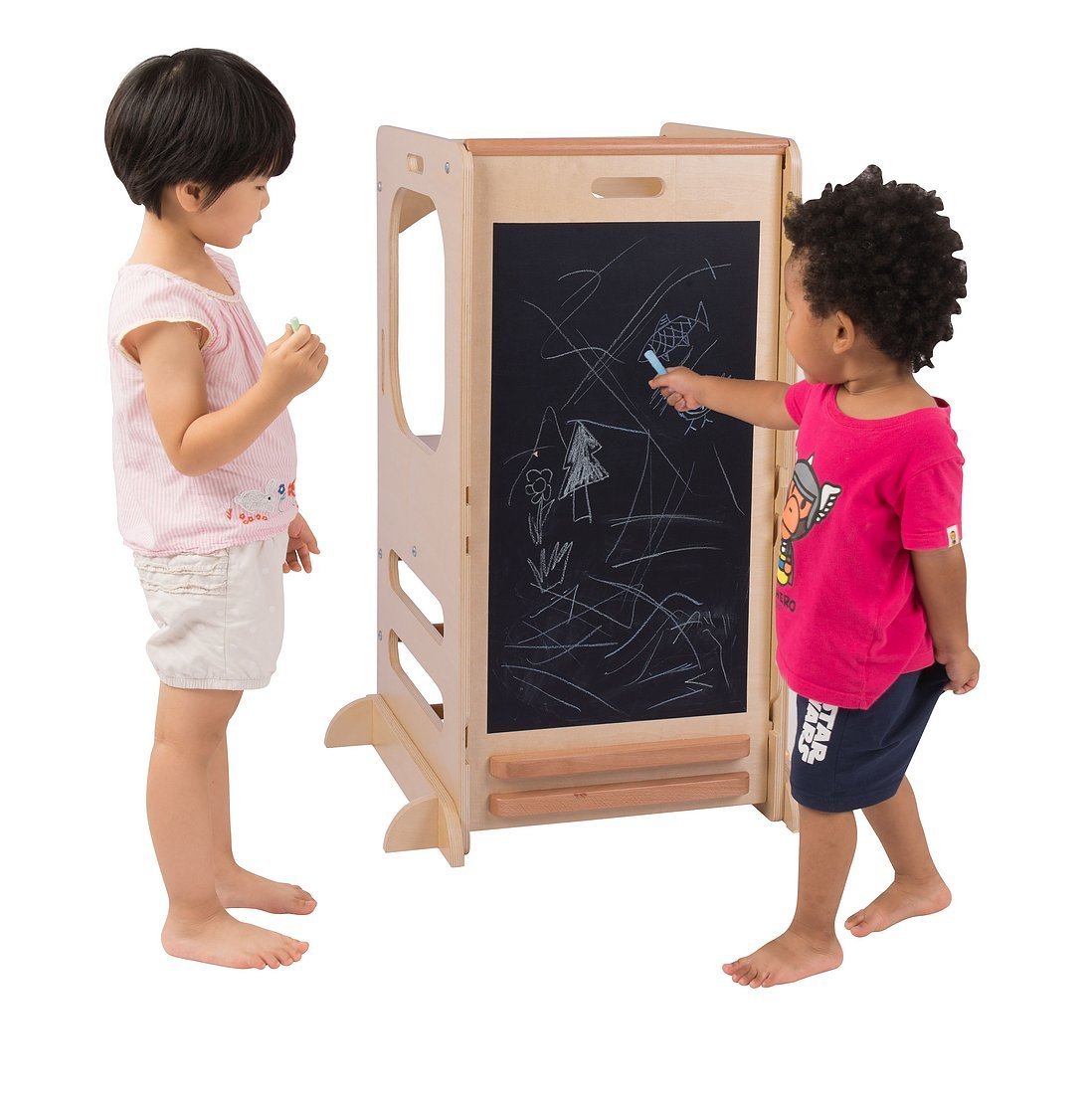 Cassaro Kids Convertible Play Tower with Slide and Chalkboard - Tadpole