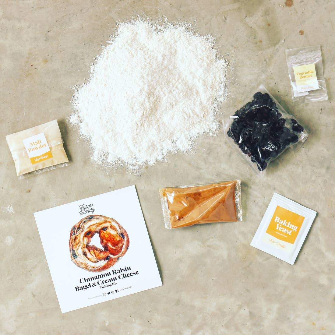 Cinnamon Raisin Bagel and Cream Cheese Making Kit - Tadpole