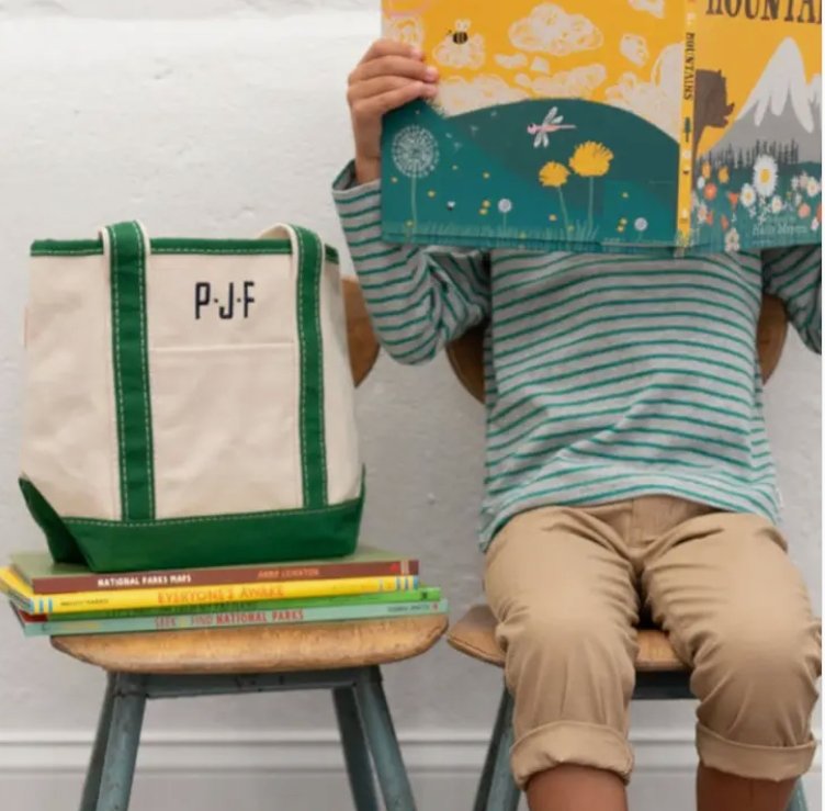 Colin L/S Crewneck in Cadmium Green Stripes - Tadpole