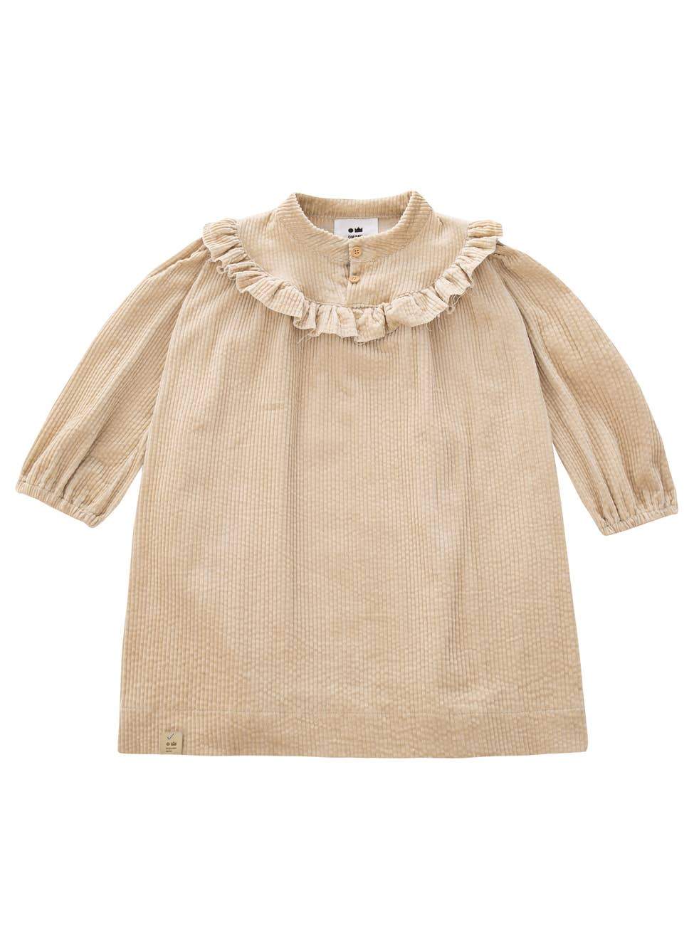 Corduroy Dress with Raw Ruffle - Tadpole