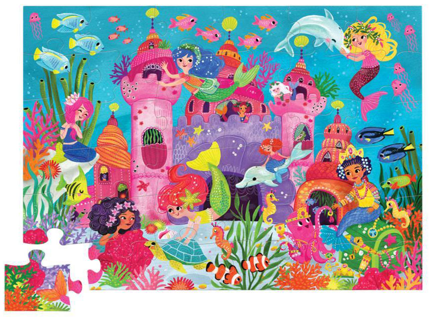 Crocodile Creek Shaped Puzzle Mermaid Palace - Tadpole