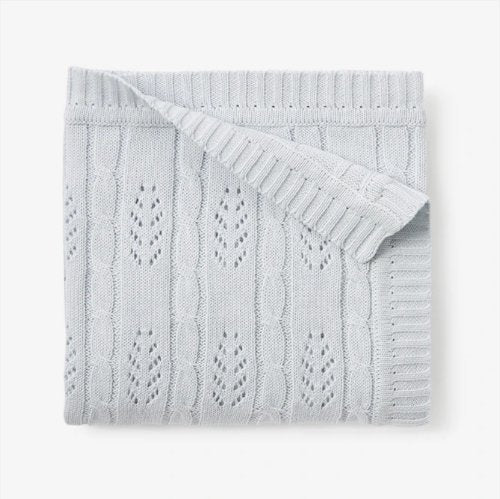 Elegant Baby Cotton Leaf Knit Blanket - Tadpole