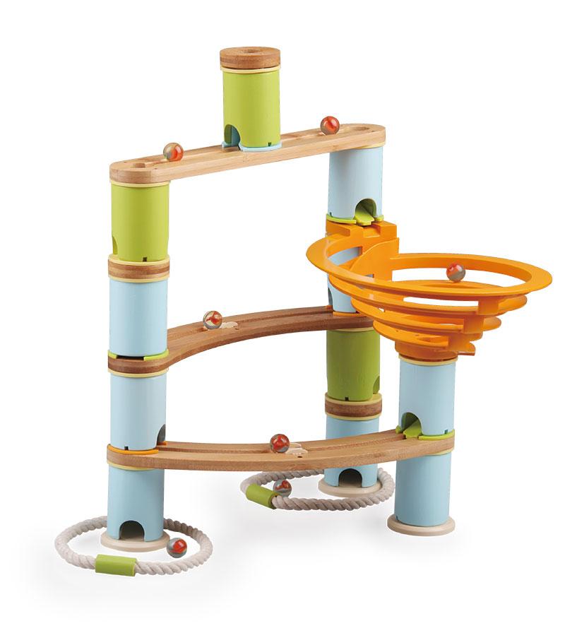 Fat Brain Bamboo Builder Marble Run-78pcs - Tadpole