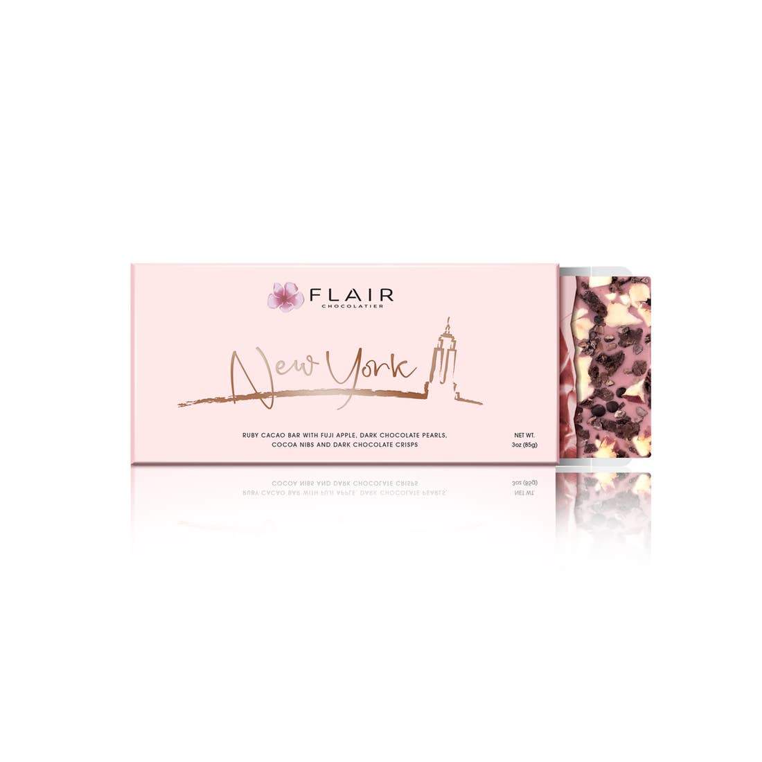 Flair Chocolatier Belgian Ruby Chocolate Bar - New York - Tadpole
