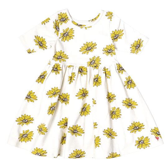 Girls Organic Steph Dress - Floating Daisy - Tadpole