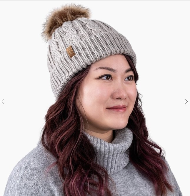 Grey | Cable Knit Twinning Beanies - Tadpole